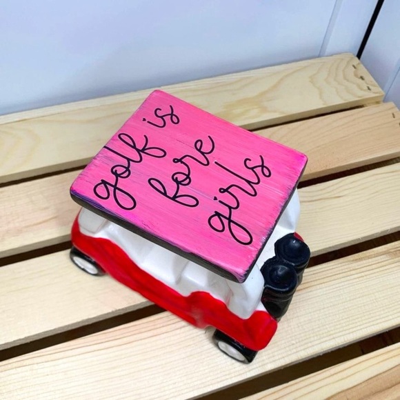 Other - “golf is fore girls” golf cart decor _ pink Ceramic home / office / decor